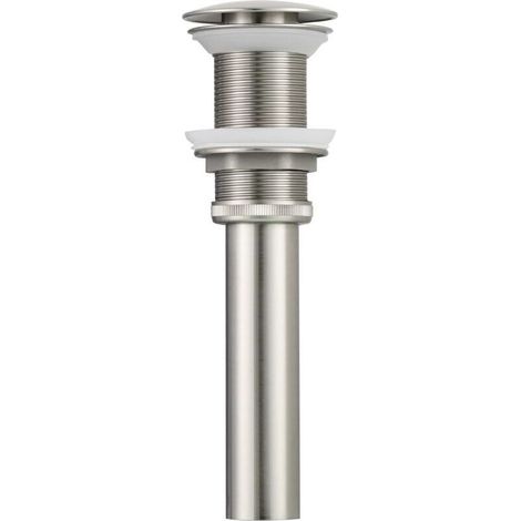 BW03NA-1 G1 1/4" Siphon de lavabo design bonde pop-up en laiton sans trop-plein pour lavabo Nickel brossé (1/4)