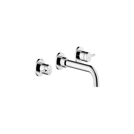 Parte esterna batteria 3 fori a parete con bocca lunga per lavabo. Nobili serie VELIS VE125298/1ECR Cromato - Ottone