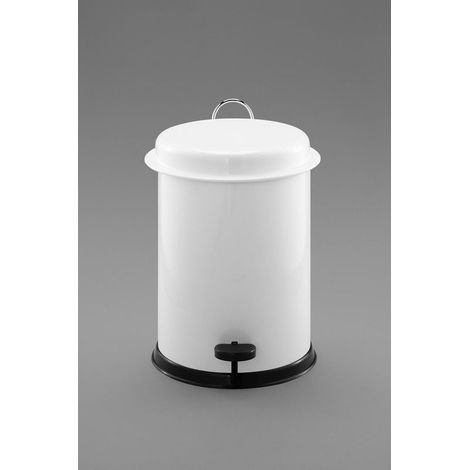 BELTRAN 30010 COMPLEMENTOS Cubo Pedal Metálico 5 Litros Blanco - ref: 064-30010