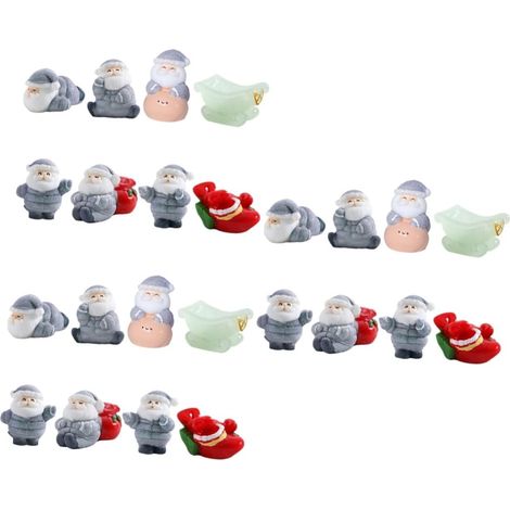 24pièces Ornements De Noël Résine Décorations Miniatures Santa Claus pour Paysage Et Fêtes (1/5)