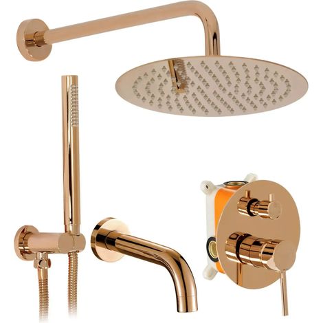 Ensemble Douche Et Baignoire Rea Lungo Copper + Box