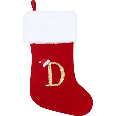 Deux grandes chaussettes de Noël à suspendre, idéales pour les sacs cadeaux du Père Noël, les sachets de bonbons, et parfaites pour décorer le sapin et la cheminée. Dimensions : 46 x 24 cm, diamètre. (1/5)