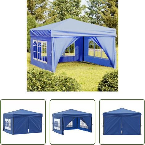 Faltzelt - Partyzelt Faltbar mit Seitenwänden Blau 3x3 m (1/5)