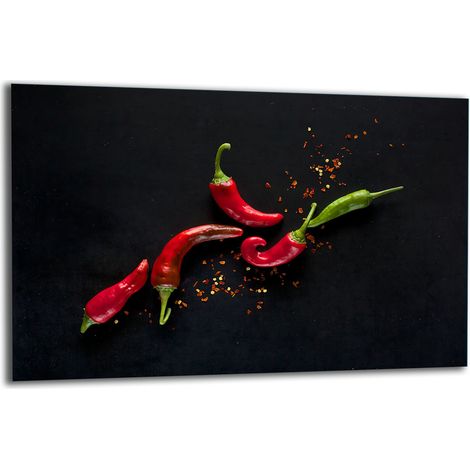 PLAQUE DE PROTECTION EN VERRE POUR CUISINIÈRE 80x52 PIMENT (1/5)