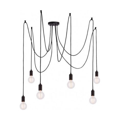 Endon Studio - Luminaire suspendu à 6 grappes, peinture noire mate, E27 (1/3)