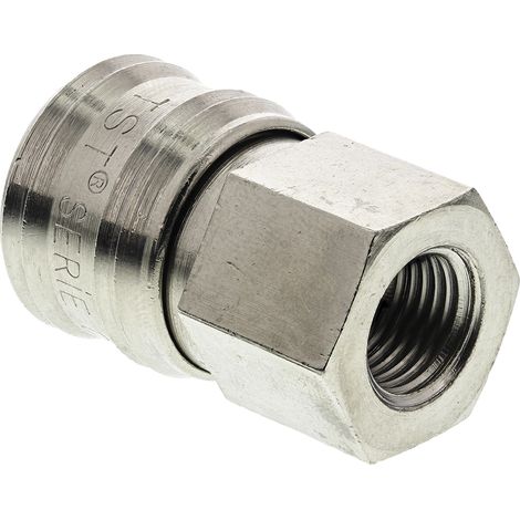 Raccord rapide pneumatique RS PRO, Filetage vers Femelle G 1/4 Femelle 1/4pouces CEJN 320, JWL 520, JWL 530, Parker PE, ( Prix pour 1 ) (1/2)