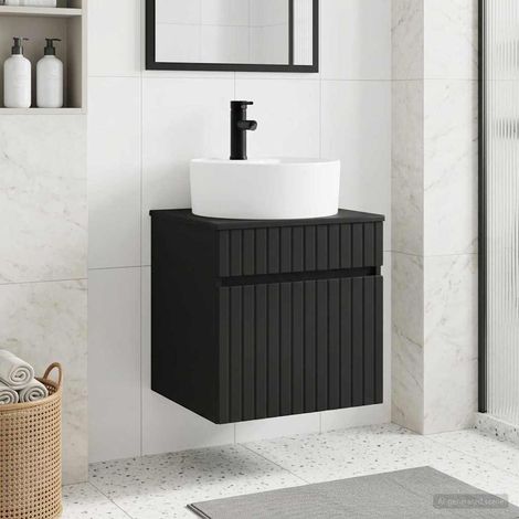 vidaXL Mobile lavabo da parete Nero 49 x 44,5 x 65 cm