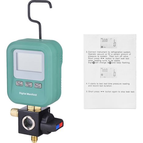 Ortviai Manomètre numérique pour climatisation DY519 – Affichage LCD, compatible R134a, R410A, R32, R22