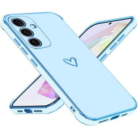 Handyhülle Herz Muster TPU Stoßfest Samsung Galaxy A15 4G 5G Blau (1/5)