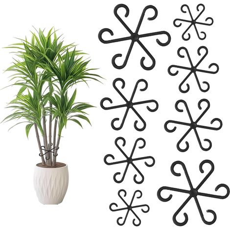 CCYKXA Lot de 8 supports de plantes polyvalents et supports de plantes anneau de support pour plantes Monstera et tuteurs de plantes pinces à plantes de jardin différentes tailles (noir) (1/5)