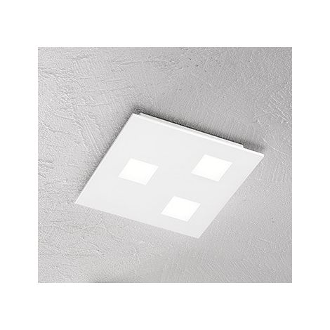 Plafonnier Carré en Métal Blanc, Design Moderne 3 Lumières GX53, Éclairage d'Intérieur Élégant, Minimaliste et Raffiné, 30x30 cm - Par Perenz