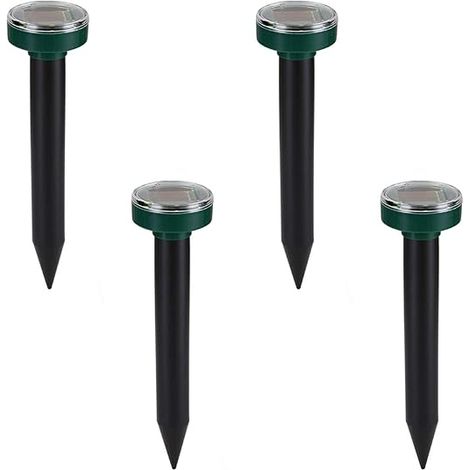 4er-Pack Solar-Maulwurfabwehr, Ultraschall-Maulwurfabwehr, Solar-Maulwurfjäger, intelligent kombiniert Geräusche und Solaraufladung, wasserdichtes Gerät für Gärten im Freien, Rasen
