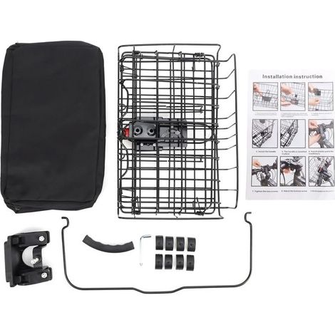 BelleRise - Panier vélo pliant – fixation rapide + housse Oxford – pliage compact – 34×20×23 cm (1/5)