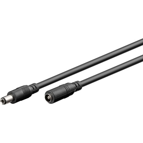 Câble adaptateur DC GOOBAY 2,5 mm, fiche DC vers connecteur femelle DC, noir, 5 m (1/5)