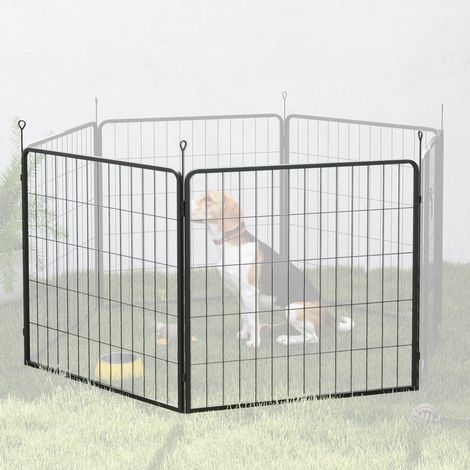 Set di 2 pannelli di estensione per recinti per cuccioli, pannelli per recinzione per cani, area giochi per animali domestici, recinzione in acciaio per cuccioli, grigio