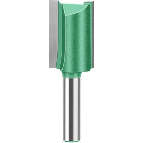 Fresa recta, vástago de 8 mm, fresa de madera de doble filo, diámetro de corte de 19 mm, longitud de corte de 30 mm, recortadora con broca. (1/5)