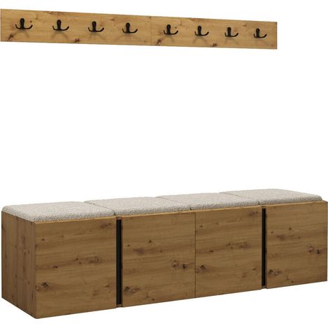 Conjunto para recibidor Pinis VII, Roble Artisan, 0x0x0cm, Aglomerado laminado, Tapiz, Montada en la pared, Colocada (1/5)