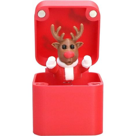 Boîte Surprise De Noël - Figurine Pop-Up Père Noël Ou Renne - Décoration Interactive Pour Bureau Ou Arbre De Noël - 1 Pièce