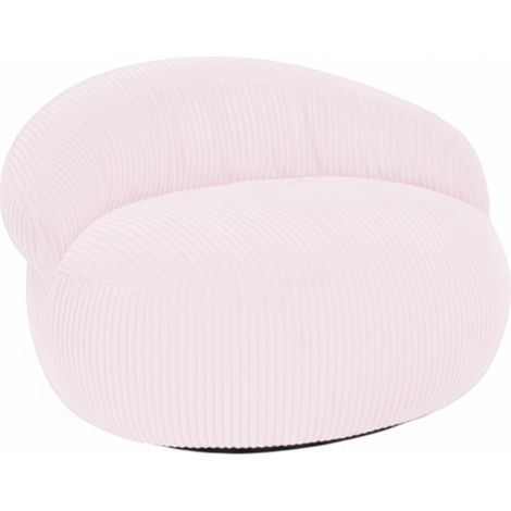 Pouf XXL déhoussable en velours côtelé BANANAIR 110x100 cm rose (1/5)