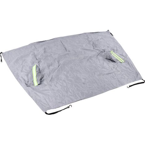 Housse de pare-brise imperméable et résistante à la neige, grande surface de couverture, protection universelle avec bandes réfléchissantes, grise (1/5)