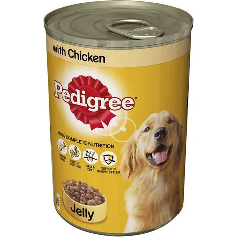 Pedigree Adult Wet Dog Food Tin Chicken in Jelly 385g - 537916