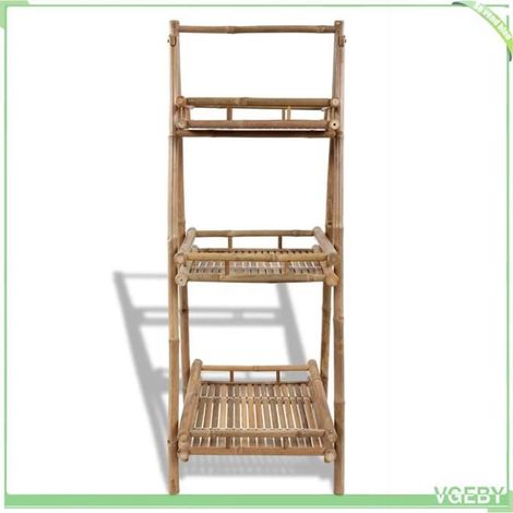 Étagère à plantes - FAFEICY - 41493 - Bambou - 3 niveaux - Repliable (1/3)