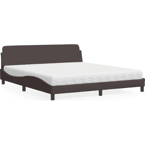 Bett mit Matratze "Dover" Dunkelbraun 180x200 cm Stoff (1/5)