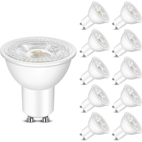 Lot de 12 Ampoules LED GU10 5W Equivalent 50W, 3000K 400LM Angle de Lumière 120° AC 220-240V, Non Dimmable Sans Scintillement économie ampoule GI10 LED Blanc Chaud pour Chambre Salon Cuisine Jardin [C (1/5)
