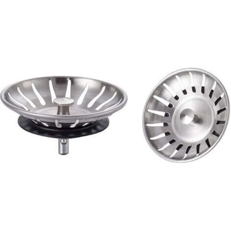 Filtre Evier Universel (Dia: 78MM), Bonde Evier avec 18 Fentes, Grille Evier Antiblocage, Panier pour Evier Vidange Rapide (1/4)