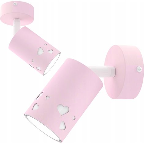 Kinder-Deckenleuchte, LED-Lampe für Mädchen, GU10, Herzen, Rosa (1/5)