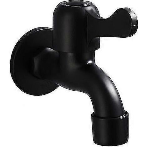 Robinet mural Continental noir en acier inoxydable 304 avec ouverture rapide pour jardin, salle de bain et espace extérieur (1/2)