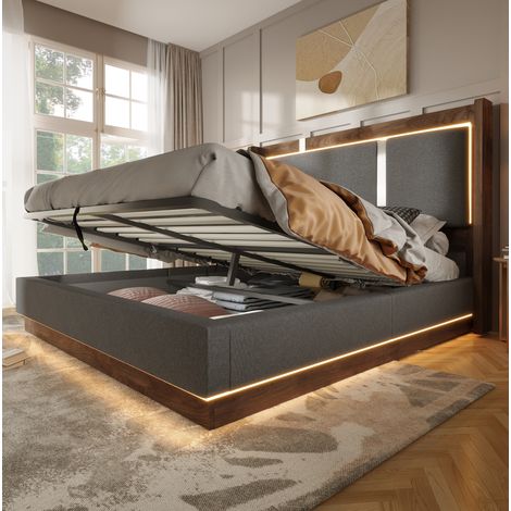 Letto matrimoniale contenitore LED 180x200 OKMYHOME (1/5)
