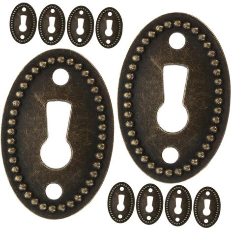Lot de 10 plaques recouvrement ovales pour serrures meubles (1/5)