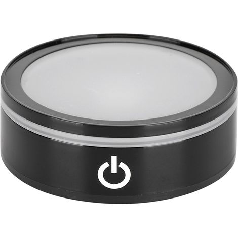 Socle LED cristal noir plat tactile multimode lumière blanche colorée base gravée au laser 3D (1/5)