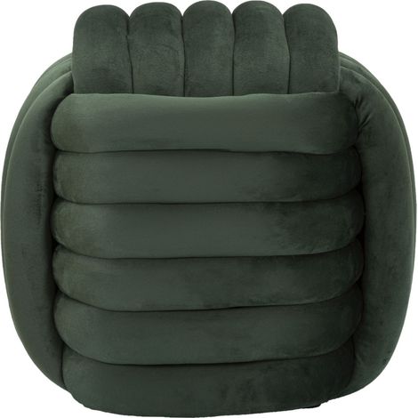 Puff Softy in velluto verde bottiglia 45x45x45 cm