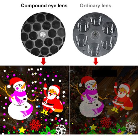 Projecteur lumineux de Noël avec 16 motifs de diapositives LED pour décoration de fête et éclairage de Noël (1/5)