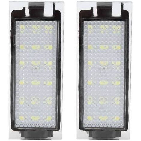 Lampe de licence, 2 pièces lampe de plaque d'immatriculation LED de voiture adaptée pour/Twingo/Clio/Megane/Lagane (18pcs perles lumineuses LED) (1/5)