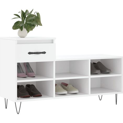 Armoire à chaussures Blanc 102x36x60 Bois d'ingénierie (1/5)