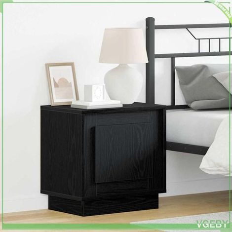 Table de chevet - ABI - 2 pcs - Noir - Bois d'ingénierie - 44 x 34,5 x 45 cm (1/5)