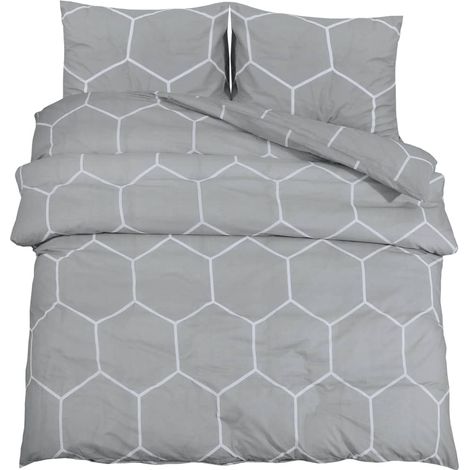 Maison Exclusive - Bettwäsche-Set Grau 225x220 cm Baumwolle