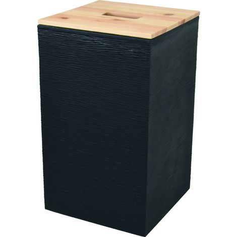 EDA – Coffre à pellets 20 kg – Dimensions 29,5 x 29,5 x 50,6 cm – Plastique recyclé et bois PEFC – Origine France Garantie