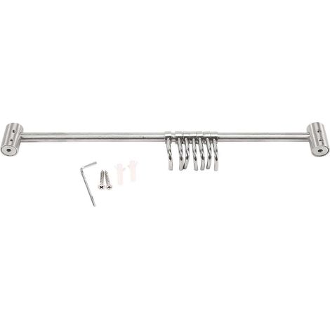 Barre murale de cuisine avec crochets inox, support pour ustensiles et casseroles (7) (1/5)