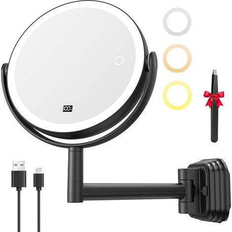 Magnifying Wall Mirror Black (1/5)