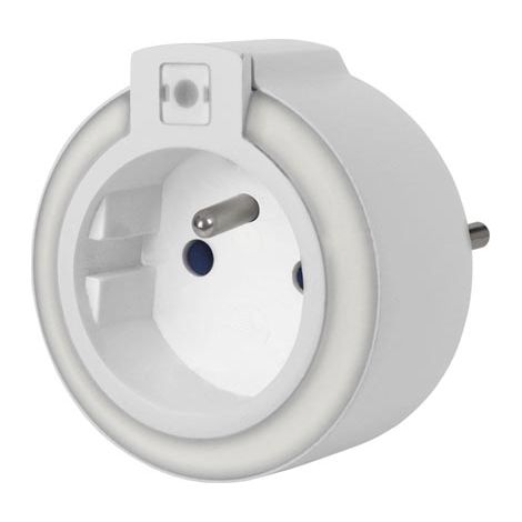 Perel Luz nocturna LED con enchufe y sensor crepuscular, activación automática en la oscuridad, color único: LED blanco, ideal para salón, dormitorio, cuarto de niños, pasillo, pasador de suelo