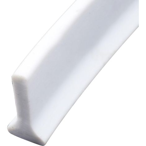 Barre de seuil de douche autocollante - 3 cm de haut - En forme de T - Protection d'eau de douche à l'italienne - Pour séparation humide et sèche - Seuil de douche (blanc, 5 m) (1/5)