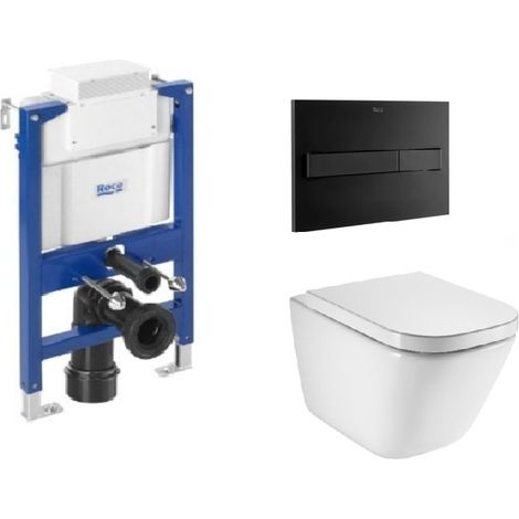 Roca Duplo bajo ventana PL7 negro mate WC susp Roca The Gap Rimless