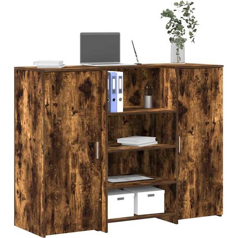 Mostrador de recepción roble ahumado 135x50x103,5 cm