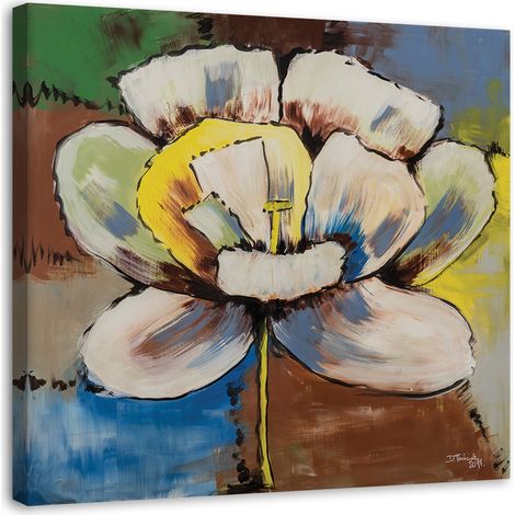 Tableau sur toile Fleur multicolore comme peinte 40x40 (1/5)