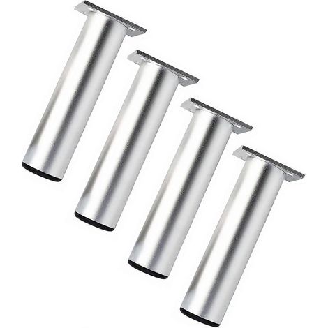 Pieds de meubles réglables, 15 cm de haut, en alliage d'aluminium, lot de 4 avec vis, adaptés aux armoires, tables, canapés et protègent les sols. (1/5)