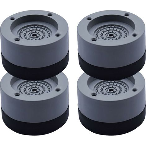4 pièces Tapis anti-vibration pour machine à laver, amortissement en caoutchouc épais, antidérapant par micro-grip, universel pour laveuse et sécheuse (1/5)